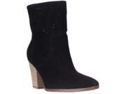Enzo Angiolini Gettup Perforated Calf Boots Black Suede 6 M US