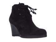 Via Spiga Mirren Wedge Lace Up Ankle Boots Black Suede 5 M US 35 EU