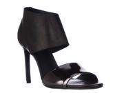VINCE Stephanie Peep Toe Ankle Strap Heels Rut Black 6 M US 36 EU