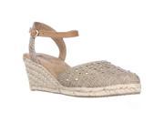 White Mountain Saltwater Studded Espadrille Wedge Pumps Gold 6.5 M US