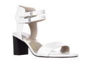Adrienne Vittadini Footwear Palti Ankle Strap Dress Sandals White 7.5 M US