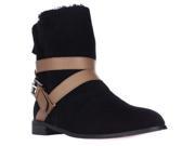 Twiggy London 433203 Faux Fur Lined Ankle Boots Black 7 W US