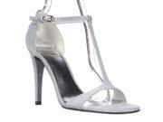 Stuart Weitzman Sinful T Strap Dress Sandals Silver 6 M US