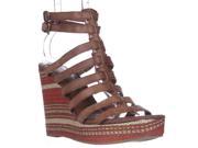 Lucky Brand Labelle Wedge Sandals Almond Combo 9.5 M US 39.5 EU