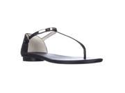 Michael Kors Kristen Thong T Strap Flat Sandals Black 5.5 M US
