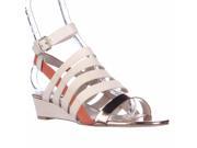 French Connection Winona Strappy Wedge Sandals Barley Sugar Rose 9 M US 39.5 EU