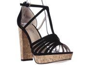 Charles by Charles David Faint Platfrom Dress Sandals Black Suede 6.5 M US