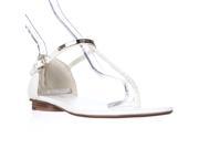 Michael Kors Kristen Thong T Strap Flat Sandals Optic White 5.5 M US