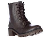 madden girl Eloisee Lace up Combat Boots Brown 9.5 M US