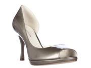 Via Spiga Malibu Peep Toe D Orsay Heels Platinum Pearl 5.5 M US