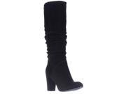 Nine West Shiryl Tall Slouch Pull On Boots Black Suede 10 M US