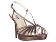 Nina Fenix Strappy Platform Dress Sandals Bronze Wonderla 7.5 M US