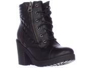 Rampage Harrison Quilted Lace Up Ankle Boots Black 6.5 M US