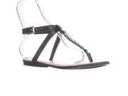 GUESS Gurri Chain T Strap Flat Sandals Black 9 M US