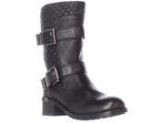Vince Camuto Welton Quilted Mid Calf Motorcycle Boots Black Vintage 6 M US 36 EU