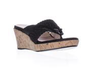 Taryn Rose Kijani Platform Wedge Sandals Black 6 M US