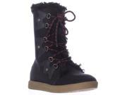 XOXO Andy Mid Calf Lace Up Winter Boots Black 6 M US