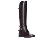 Franco Sarto Lapis Knee High Ankle Strap Boots Oxford Brown 5 M US 35 EU