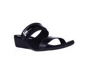 AK Anne Klein Sport Catchme Wedge Slide Sandals Black Black 9 M US