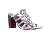 Cole Haan Claudia High Lace Up Mule Dress Sandals Silver Python 9.5 M US