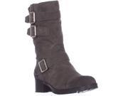 Marc Fisher Arianna Mid Calf Lug Sole Motorcycle Boots Gray 8 M US