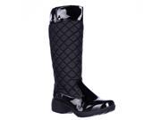 Khombu Merritt Quilted Soft Lined Winter Rain Boots Black 7 M US