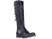 FRYE Veronica Belted Tall Multi Buckle Strap Boots Black 5.5 M US