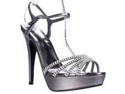 Caparros Belle Platform Sparkle Strap Evening Sandals Pewter Metallic 8.5 M US