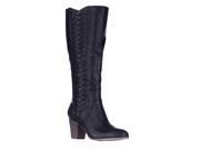 Fergalicious Cally Woven Side Tall Boots Black 8.5 US 38.5 EU