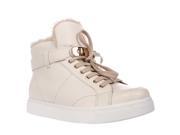 Coach Richmond Fleece Lined High Top Fashion Sneakers Chalk Natural 7.5 US