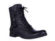 G by GUESS Brylee Lace Up Buckle Zip Combat Boots Black 7.5 US