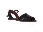 Lucky Brand Channing Flat Peep Toe Sandals Black 5.5 US 35.5 EU