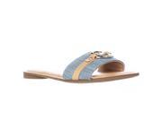 MICHAEL Michael Kors Molly Slide Flat Sandals Washed Denim 5.5 US 35.5 EU