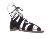 Steve Madden Sanndee Lace Up Gladiator Sandals Black 8.5 US
