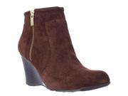 Kenneth Cole REACTION Tell Lilly Pad Wedge Ankle Boots Cocoa 5.5 US 35.5 EU
