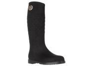 Tommy Hilfiger Babette Quilted Rain Boots Black 10 US