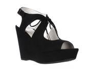 Fergalicious Vicky Wedge Lace Up Sandals Black 5.5 US 35.5 EU