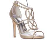 Caparros Ellen Rhinestone Strappy Dress Sandals Gold Metallic 9 US