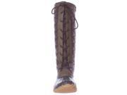 JBU by Jambu Etna Lace Up Tall Quilted Rain Boots Brown 8.5 US 39.5 EU