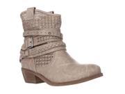 Not Rated Vanoora Braided Strap Cutout Western Ankle Boots Beige 8.5 US 40 EU