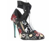 Blue by Betsey Johnson Jules Lace Up Classic Pumps Black Floral 6 US