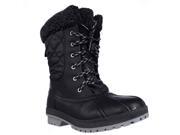 London Fog Swanley Shearling Lined Cold Weather Snow Boots Black Quilting 6 US