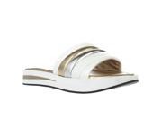MICHAEL Michael Kors Conrad Slide Sandals Pale Gold White 8.5 US 39 EU
