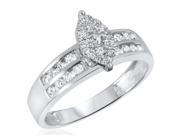1 2 CT. T.W. Diamond Ladies Engagement Ring 14K White Gold Size 5.75