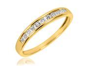 1 4 Carat T.W. Round Cut Diamond His and Hers Wedding Band Set 10K Yellow Gold