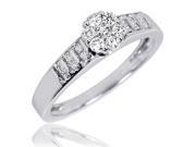 1 4 CT. T.W. Round Cut Diamond Ladies Engagement Ring 14K White Gold Size 4