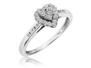 1/3 Carat T.W. Round Cut Diamond Ladies Engagement Ring 14K White Gold- Size 1/3 Carat T.W. Round Cut Diamond Ladies Engagement Ring 14K White Gold- Size