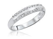 1 4 Carat T.W. Round Cut Diamond Ladies Wedding Ring 10K White Gold Size 4.75