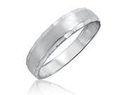 Traditional Satin Finished 5 millimeter 14K White Gold Traditional Mens