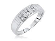 3 8 Carat T.W. Round Cut Diamond Men s Wedding Ring 10K White Gold Size 7